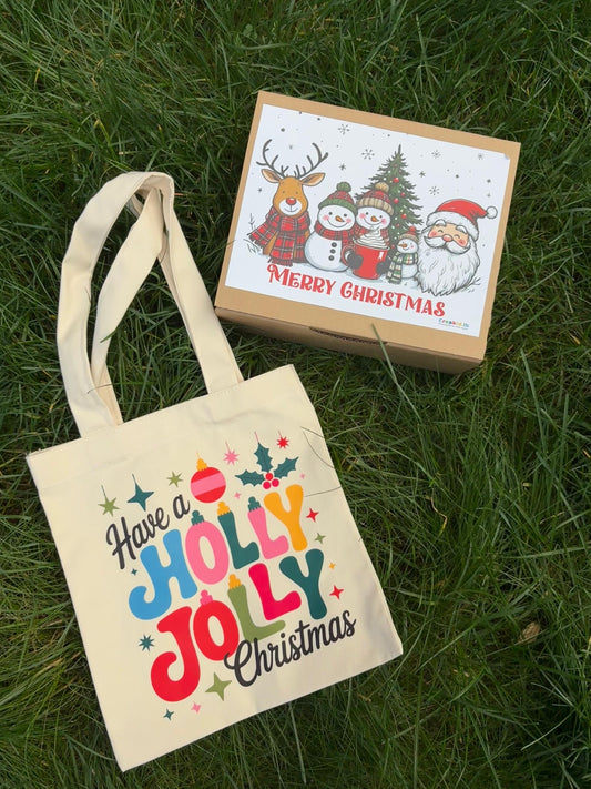 Holly jolly mini tote bag